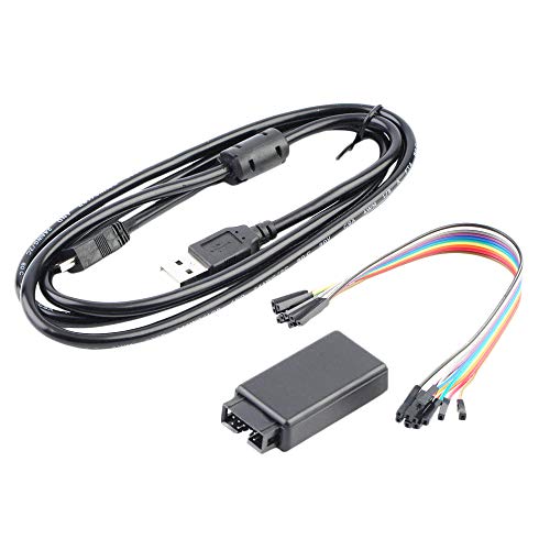 HiLetgo USB Logic Analyzer Device with EMI Ferrite Ring USB Cable 24MHz 8CH 24MHz 8 Channel UART IIC SPI Debug (Pack of 2) Small (Pack of 2)