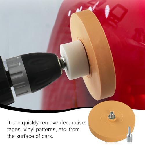 Foil Eraser with Adapter, Pack of 4 Eraser Disc, Eraser Rubber Stickers, Durable Eraser Rubber, Efficient Film Eraser for Stickers, Foils and Adhesive Residues on Cars and Motorcycles