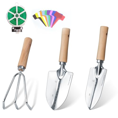 Garden Tool Set,10 Piece Garden Kit, and 3 Pieces Heavy Duty Stainless Steel Gardening Hand Tools,Gardening Gifts for Women Men Floral Pattern Design