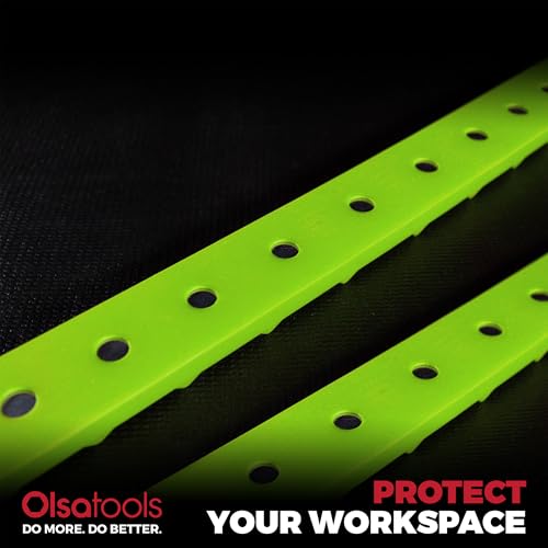 Olsa Tools Silicone Magnetic Tool Holders - 2pc Set - Strong Magnetic Tool Organizer for Shop or Garage - Non Scratch Silicone Tool Tray - Holds Heavy Tools Securely - Professional Grade - Part: 1901 Green