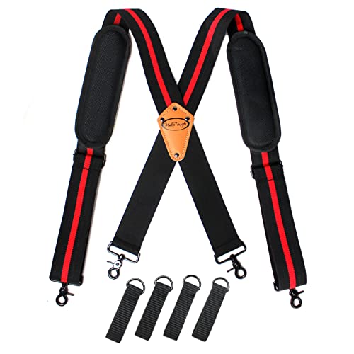 MELOTOUGH 1 PCS Padded Tool Belt with D ring for men + Tool Belt Suspenders Tool Harness for Heavy Duty Work Movable shoulder Pads