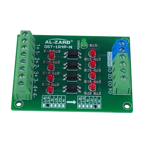 Optocoupler Isolation Module, 4 Channel 3.3V to 24V Optocoupler Isolator, PLC Signal Converter Board Signal Converter Board