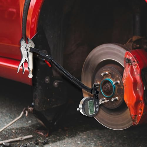 HFS(R) Disc and Rotor/Ball Joint Gage Set 0-1" Digital Dial Indicator 360° Flexible Stem Holder Locking Plier Automotive Measurement Tool Digital Dial Indicator Set