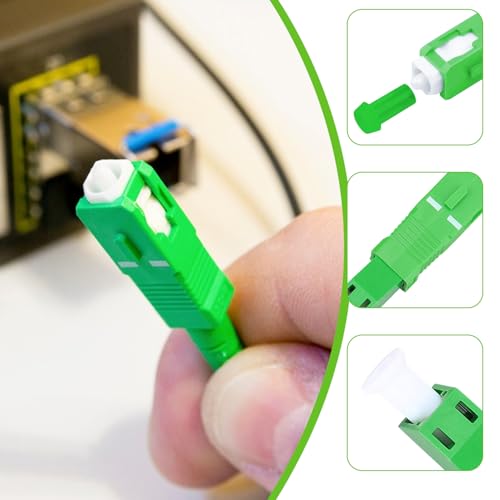 Simsky Pack of 2 Fibre Optic Adapters SC/APC to LC/APC (Male/Male), Hybrid Converter for CATV, Fibre Optic Modem & Distribution Frame - Stable & Efficient