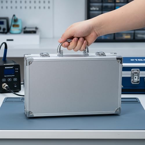 SHINEOFI Aluminum Alloy Tool Box Medicine Storage Case,11.8"x6.7"x3"