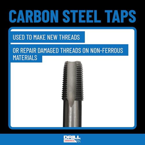 Drill America 1-1/2"-11-1/2" NPT Pipe Tap , Carbon Steel, DWTPT Series 1-1/2"-11-1/2"