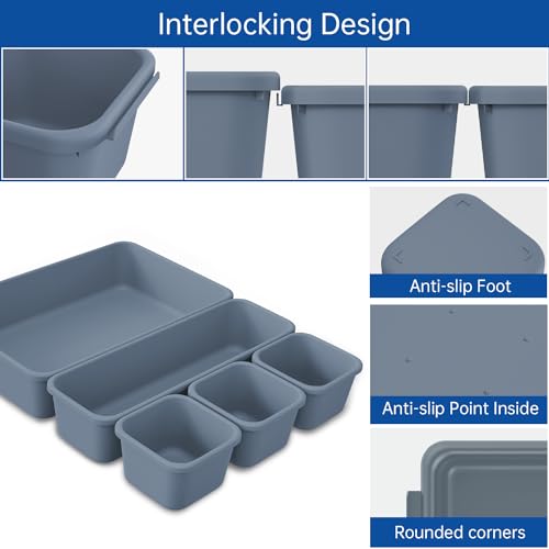 90 Pack Tool Box Organizer Tool Tray Dividers, Toolbox Drawer Organizers Storage Trays for Rolling Tool Chest, Work Bench Cabinet Bins, Parts Screw Nut Bolt Small Tools Organization - Grey & Orange