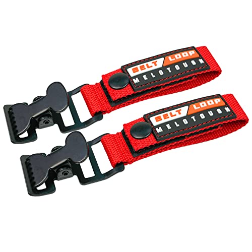 MELOTOUGH 1pcs Tool Belt Suspenders with Padded Foam Adjustable Shoulder Straps + 2pcs Work Glove Holder Glove Strap Quick Leash With Alligator Clip