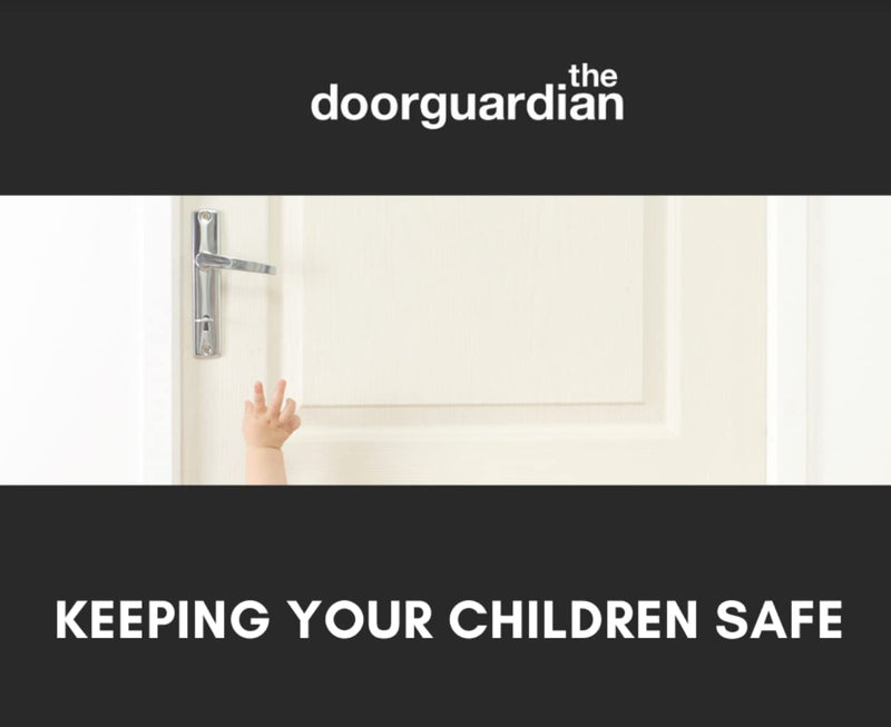 The Door Guardian - Door Lock for in-Swinging Doors, Home Security Latch Device, Childproof, Easy to Install (Black) Black