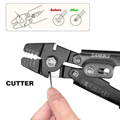 Sanuke Wire Rope Crimping Kit, 165ft 1/16" 304 Stainless Steel Cable 165ft Steel Cable+Crimper