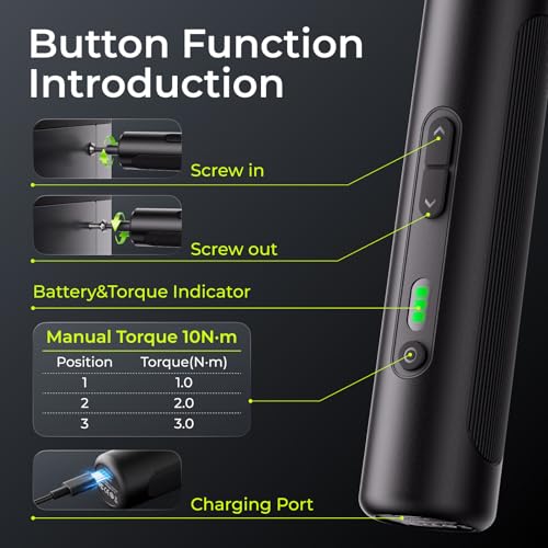 ELEGOO 33-in-1 Electric Screwdriver Set, LED, Type-C 1500mAh, Magnetic Bits