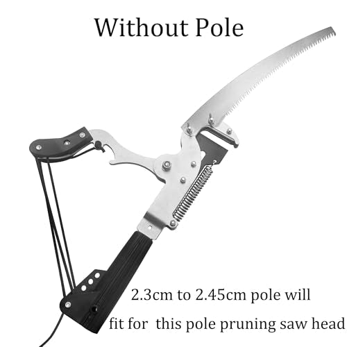 Sharp Garden Tree Pruner Head with Two Blades,24 inch Large High-Altitude Heavy Duty Shear Fruit Picker Saw Tree Trimmer Clipper Tool Fit for 0.88 inch to 1 inch Diameter pole (Without Pole)