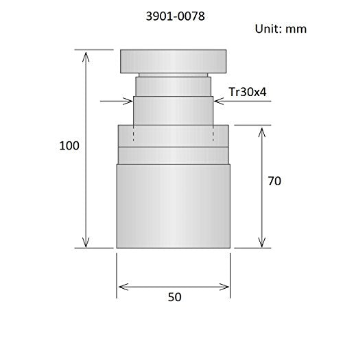 HHIP-3901-0078 Adjustable Screw Jacks (Various Adjustable Ranges 23-30mm to 100 to 140mm) Adjustable Range 70-100mm