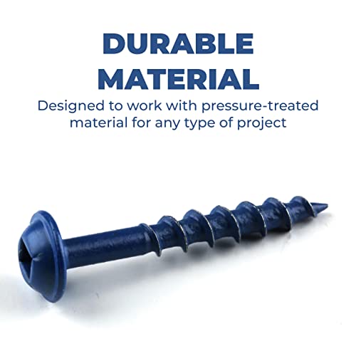 Kreg Blue-Kote Pocket-Hole Screws - SML-C125B-100 - Weather Resistant Pocket Screws - 1-1/4 Inch - Coarse Thread - Maxi-Loc Head - Outdoor - 100 Count (Pack of 2) 1-1/4" (Pack of 2)