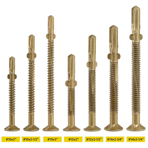 #10 x 3 Self-Tapping Trailer Deck Screws,124PcsT25 Star Bits Screws Gold #10 x 3in 124pcs