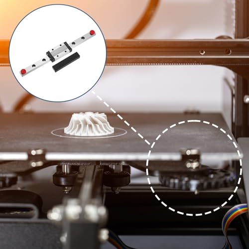 sourcing map MGN9 150mm Linear Sliding Rail Guide with MGN9H Sliding Carriage Block and Mini Guide, Linear Motion Guideway for Mini Engraving CNC Machine 3D Printer