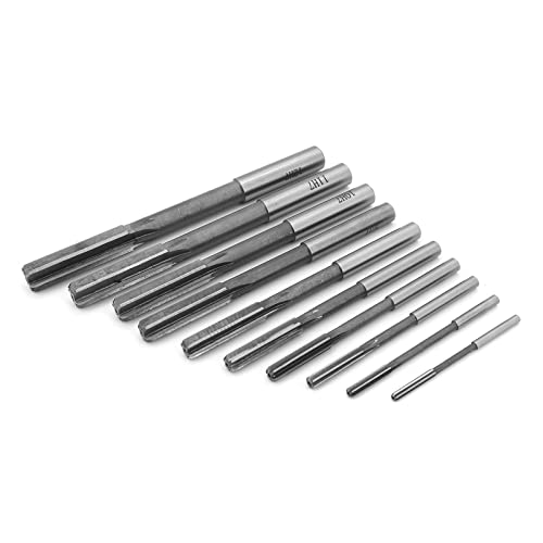 10 Pieces Reamer Set, HSS H7 Straight Flute Reamer Machine Cutter, 3/4/5/6/7/8/9/10/11/12 mm, for Drilling Machine, Built-in Drill, Milling Machine, etc