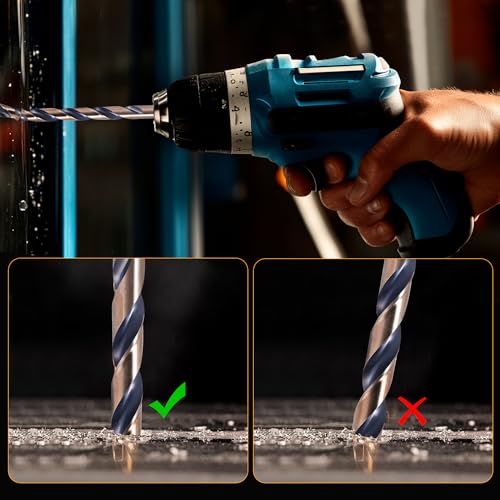 29Pcs Drill Bit Set, 135 Tip HSS with Black and Gold Finish, Metal Twist Jobber Drill Bit Kit for Hardened Metal, Steel, Plastic, Wood with Indexed Storage Case, 1/16" - 1/2" HSS-29PCS