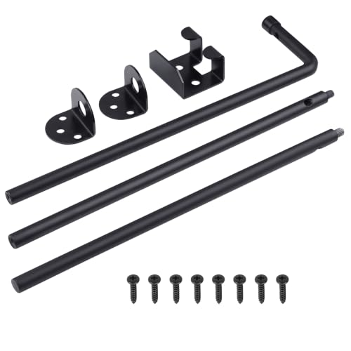 Heavy Duty Gate Anchor Cane Bolt –1 Pcs 36 (3x12) Inch Drop Rod Stake for Wooden Fences Gates – Prevent Swinging & Sagging – for Gate Drop Rod, Steel, Black 1