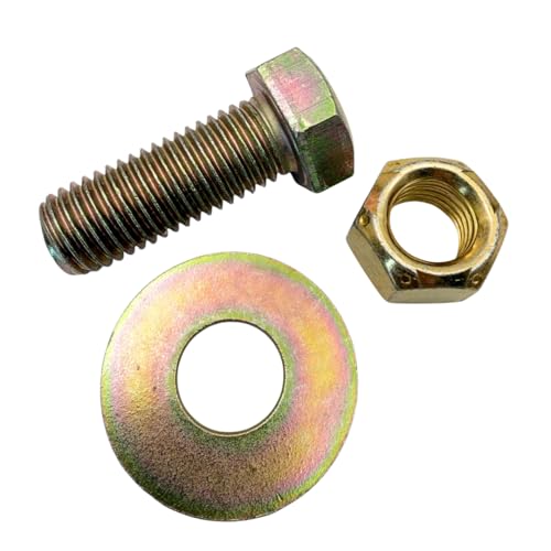 3/4"-10 x 2 Grade 8 Bolts (4-Pack) – Heavy-Duty Hex Bolts Includes USS Flat Washers & All Metal Prevailing Torque Lock Nuts – High-Strength SAE J429 2.0" Coarse Thread Yellow Zinc