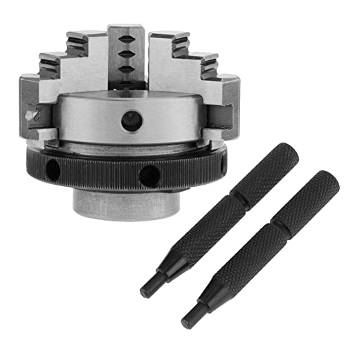 3 Jaw Self Centering Chuck 50mm, Precision Mini Metal Turning Tool for Small Benchtop Lathe, 1.97 Inch Workholding Device with Screw Rods, Hobby Machinist Accessory