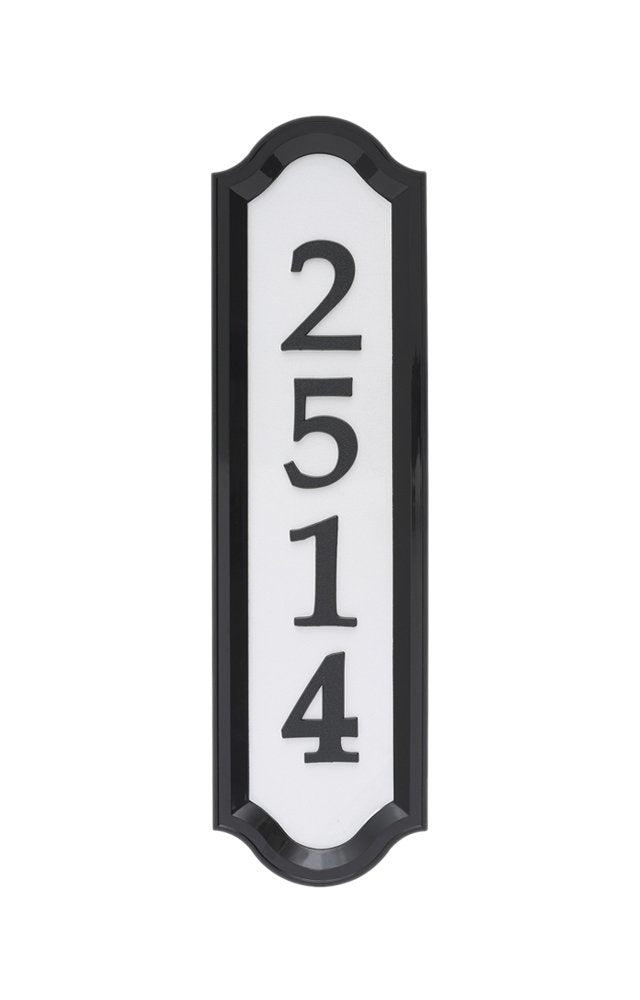 Whitehall Products Nite Bright Address Sign, 16" x 4.5", Black Numbers White Reflective Background