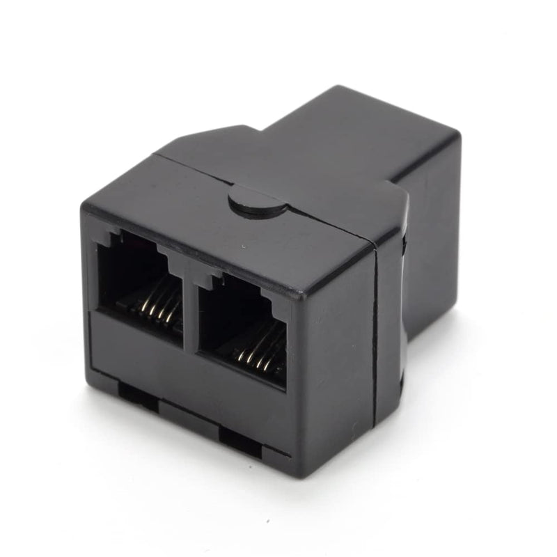 Vthahaby Phone Line Splitter,Telephone Splitter,with RJ11 6P4C Plugs,Suitable for Telephone,Fax Machine,Black (Black 5Pack)