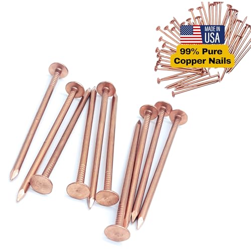 3 Inch Copper Nails Roofing Finish Nails USA MADE - Solid Pure Copper Slating Nails Spikes Flashing Furniture Boat - Package Includes The Highest Quality Copper Nails by Dubbs Hardware (25) 3in - 25pcs