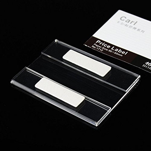 Airgoesin 20pcs Wall Mount Shelf Acrylic Sign Holder Price Card Tag Label Counter Top Stand Display with Adhesive Tape Sticker Paper Size:6x9cm - NewNest Australia