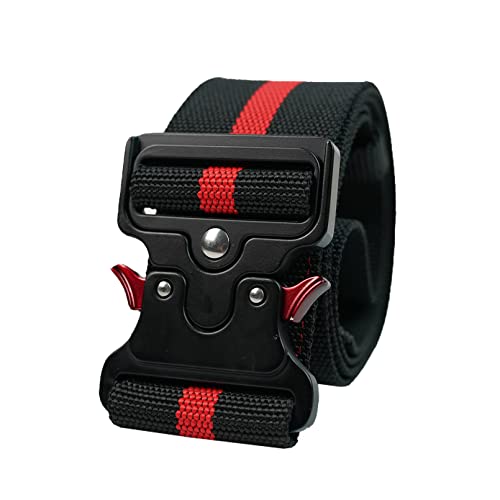 MELOTOUGH 1 PCS Small Tool Pouch with Belt Clip + 1 PCS 2" Nylon Web Work Belt with Heavy Duty Quick Release Rugged Metal Buckle Red