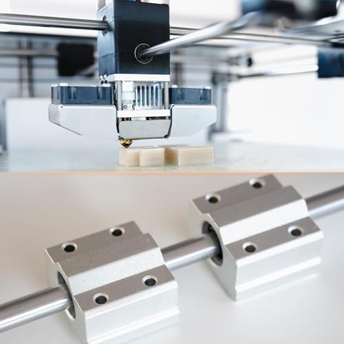 sourcing map 2 Pcs Linear Motion Rod Shaft Guide 8mm x 450mm (0.315" x 17.72") Hardened Chrome Plated Steel Linear Rail Rod for 3D Printer, CNC Machine