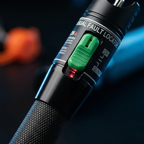 Fiber Optic Tester 10 mW 10 KM Fiber Optic Tester, Visual Fault Locator 10 km VFL Fiber Optic with 2.5 mm FC Plug to LC Female Adapter Fiber Testing | Visual Fault Locator, Fiber Optic Tester, Portable Mini Red Fiber Optic Cable Tester orange