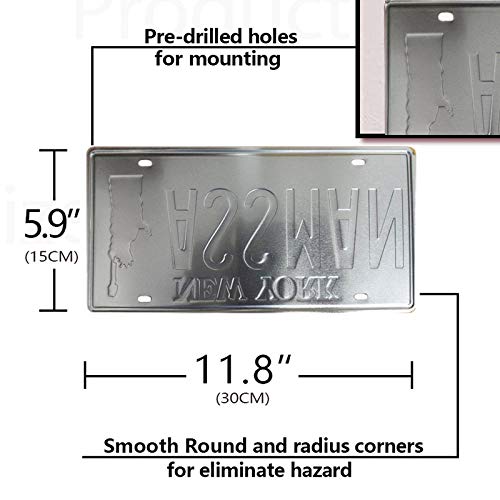 Assman Embossed Tin Signs, Funny Metal Stamped License Plates for Car Motorcycle Wall Decor Seinfeld,Gift Home Decor 12 x 6 inches