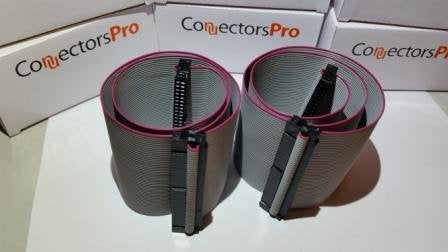 PC Accessories 2-Pack 18 Inches 2 Female Connectors IDC 2x25 50P SCSI Internal Flat Ribbon Cable