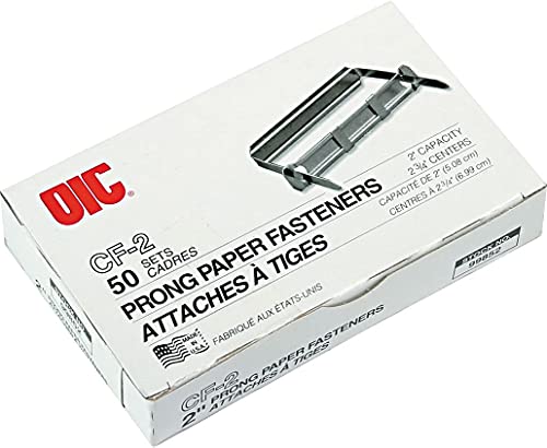 Standard 2 Hole Paper Punch, 30 Sheets Capacity, Black (90079) & Fastener,Prong,2.75-Inch CC,2-Inch