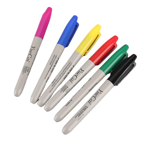Acouto 6 Piece Set Piercing Skin Marker Pen Permanent Makeup Body Art Beauty Tool Skin Pens 6 Piece Set Skin Pen Sk The Can Tattoo Ink