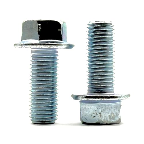 (25 Pieces) M10-1.25x30 Class 10.9 JIS Hex Flange Bolts Screws UNF Fine Full Threads Zinc Clear 25