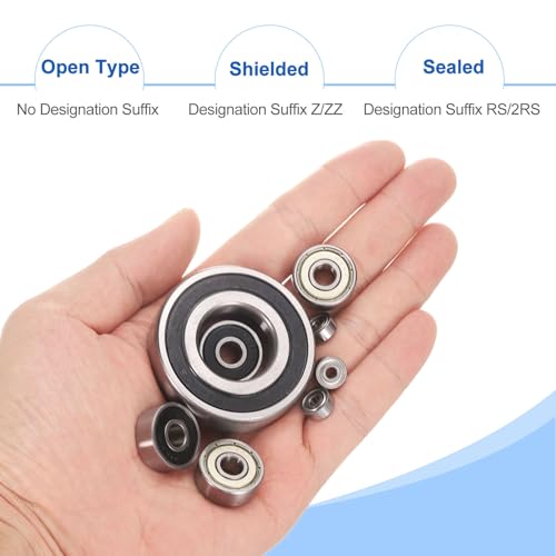sourcing map 25pcs R4-2RS Deep Groove Ball Bearings 1/4" ID x 5/8" OD x 10/51" Height Miniature Bearings Double Rubber Shielded Chrome Steel Z2 Bearing for Engineering Machinery, ABEC3 25