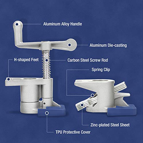 WORKPRO 3/4" Pipe Clamps with H-shaped Feet, Lightweight Cast Aluminum