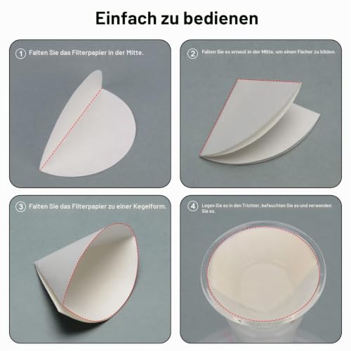stonylab Quality Filter Paper, 100 Packs Slow Flow Rate Cellulose Filter Paper Circles with 10 Micron Particle Retention, 94mm Diameter 94 mm Diameter White