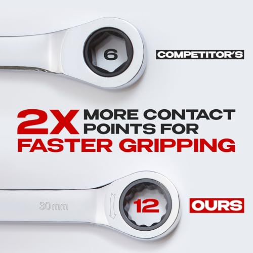 Jaeger 30 mm Combo Ratchet Wrench, Precision, Chrome Vanadium, Metric Individual Ratcheting Wrench