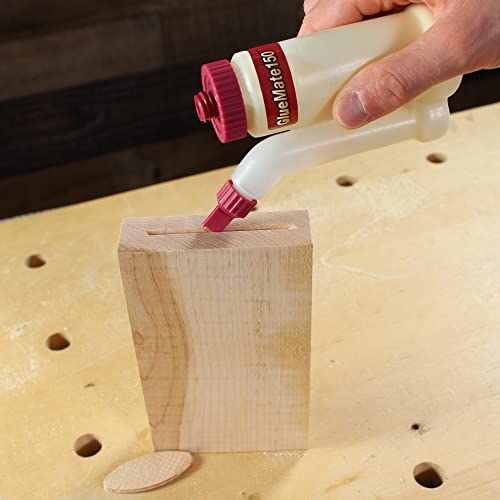 Wood Glue Dispenser, 16 Oz Btl, Dripless Bundle with 5oz Precision Wood Glue Bottle, Anti-Drip, Dowel & Biscuit Tips