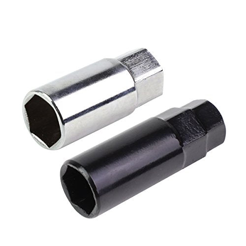 DNA Motoring LN-ZTL-9027-15-BK 20Pcs M12 x 1.5 Open/Closed End Style 23mm OD/53mm Height Wheel Lug Nuts w/Deep Drive Extension, Black M12 x 1.25 Red