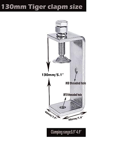 Clamp Heavy Duty Tiger Clamp Metal C Clamps Woodworking C-Clamp With Wide Jaw Opening (130MM)，2PCS 130mm