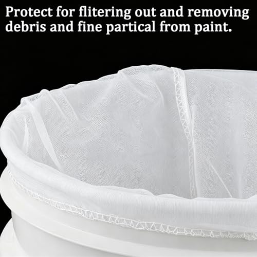 Pack of 8 Paint Filter Paint Strainers, 1 Gallon Paint Strainer Bag of Liquids, White Fine Mesh Mesh Bucket Strainer, Mesh Elastic Strainer Bags, for Paint Gardening