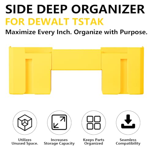 Side Deep Organizer Compatible with DeWalt TSTAK Tool Box | Space-Maximizing Storage Insert for Underutilized Side Cavity | Modular Workshop Accessory