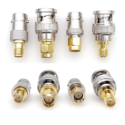JZK Set of 4 High Frequency Coaxial Male SMA Male Female to BNC Adapter BNC Male Female to SMA Male