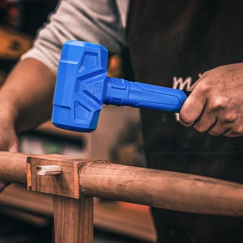 REAL STEEL Dead Blow Hammer 45 Oz Rubber Mallet Non-Marring and Sparking Resistant with Steel Shot-filled Head Ideal for DIY,Automotive,Furniture (0318) 45 ounce