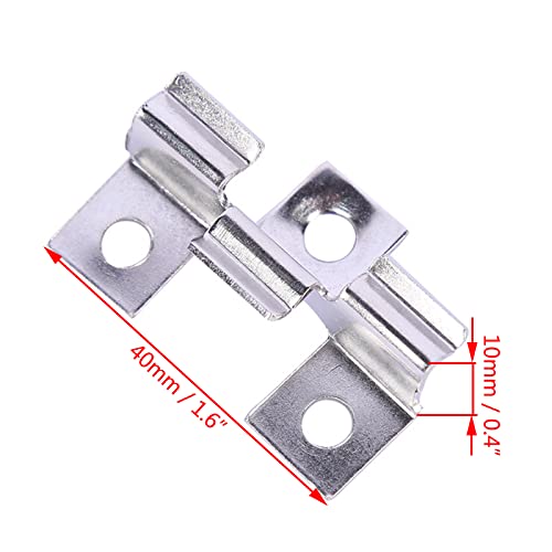 100x 40 * 10mm Stainless Steel Decking Hidden Spacer Fastener Board Clip w/100x Self-Tapping Screws Set (Pack of 2) Universal (Pack of 2)