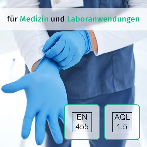 SF Nitrile Disposable Gloves XXL Blue, 90 Pieces/Box, Nitrile Gloves, Stretchy Disposable Nitrile Gloves, Powder-Free, Latex-Free, Tear-Resistant, Rubber Gloves | Puderfreie Einmalhandschuhe für Tattoo, Werkstatt, Küche, Reinigung und Haushalt; vielsei...
